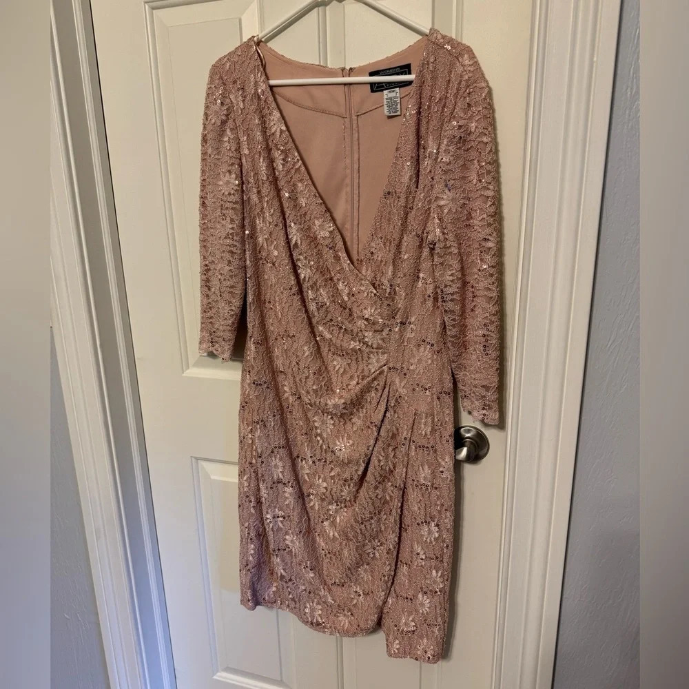 Elegant Pink Lace Dress